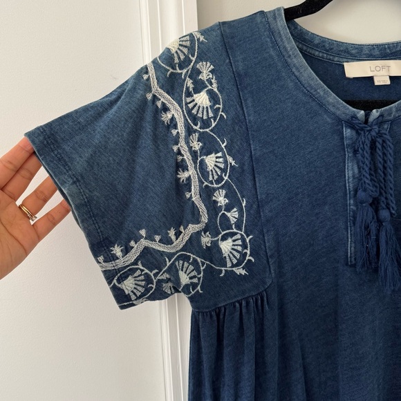 LOFT Midi Tie-Front Dress - Picture 3 of 5